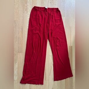 Donni Pointelle simple pants red bell pepper M medium